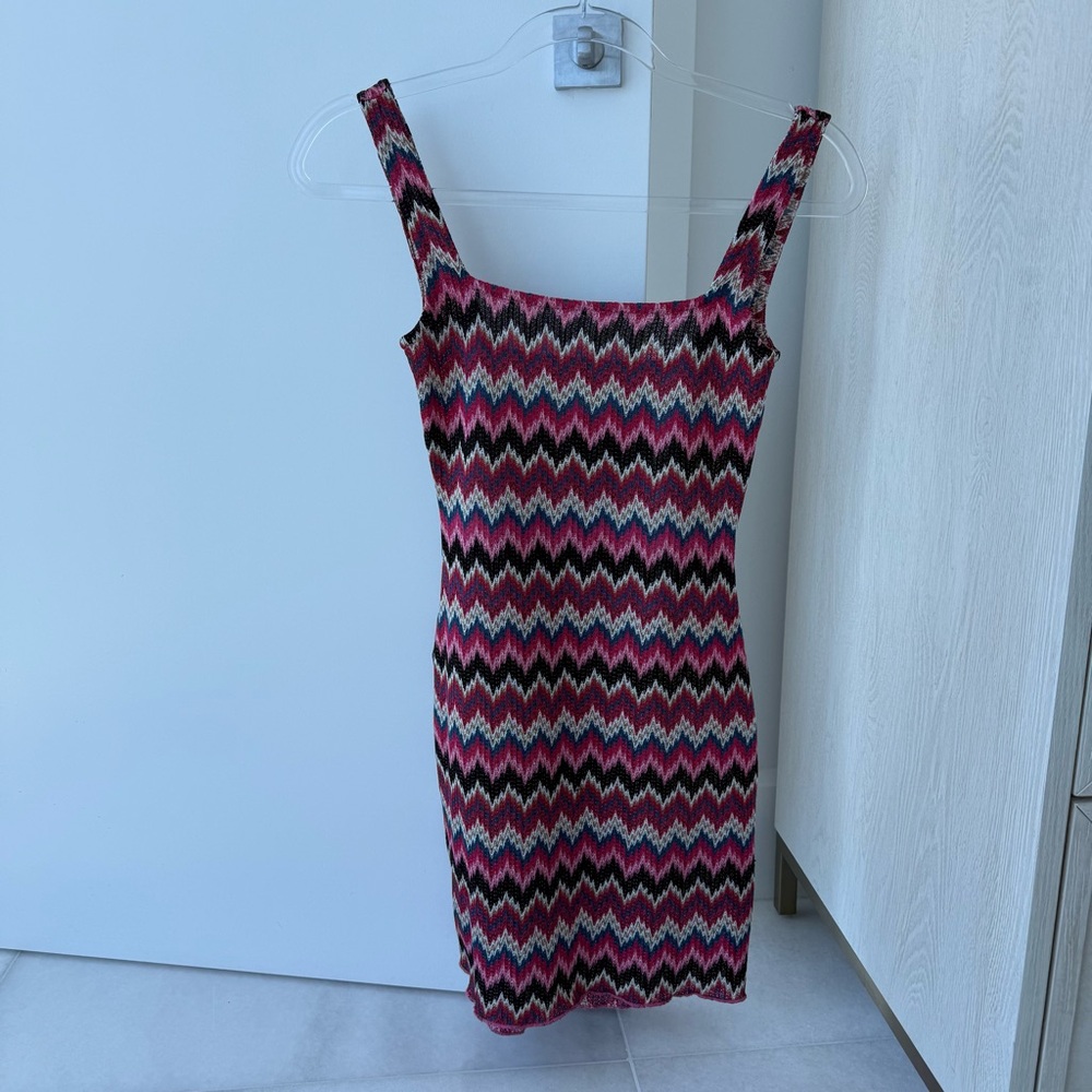 LOVERS + FRIENDS MULTICOLOR ZIGZAG MINI DRESS